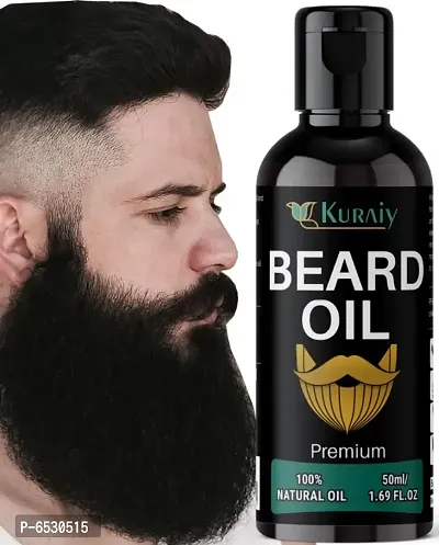 Kuraiy Lite Beard and Moustache Oil, 50 ml | Non-Sticky, Light Beard Oil for Men| Pleasant Fragrance | Ideal for daily use Nourishes and Strengthens Beard | Provides Shine to Beard.