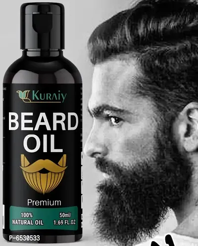 Kuraiy Lite Beard and Moustache Oil, 50 ml | Non-Sticky, Light Beard Oil for Men| Pleasant Fragrance | Ideal for daily use Nourishes and Strengthens Beard | Provides Shine to Beard.