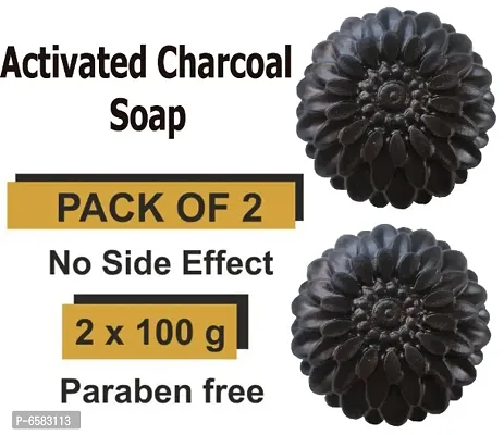 Activated Charcoal Deep Cleansing Bath Soap, 100g (Pack of 2) (2 x 100 g)-thumb0