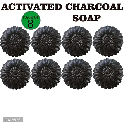 Kuraiy Activated Charcoal Deep Cleansing Bath Soap, 100g (Pack of 8)  (8 x 100 g)
