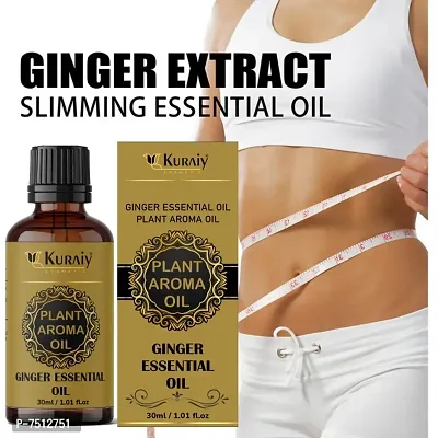 Kuraiy Tummy Ginger Oil, For Belly Drainage Ginger Oil For Belly / Fat Reduction For Weight Loss, Fat Burner Oil For Men  Women-30ml