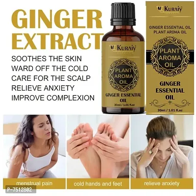 Kuraiy Ginger Slimming Essential Oil Lifting Firming Hip Lift Up Moisturizing Fat Burner Lose Weight Massage Spa Relieves Stress Oil 30ml