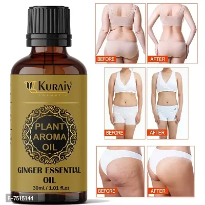 Kuraiy Ginger Slimming Essential Oil Lifting Firming Hip Lift Up Moisturizing Fat Burner Lose Weight Massage Spa Relieves Stress Oil 30ml