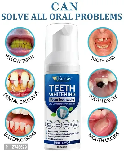 KURAIY Toothpaste Whitening Foam Natural Mouth Wash Mousse Teeth Whitening Teethpaste Oral Hygiene Breath Dental Tool-thumb5