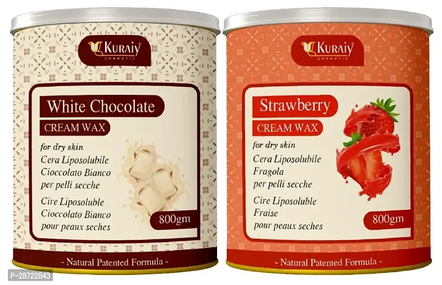 KURAIY Wax for Smooth Hair Removal - 800GM extracts For all skin types Removes Tan, Dead Skin For Arms, Legs and Full body (Pack of 2)