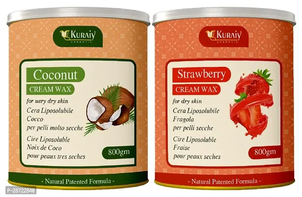 KURAIY Wax for Smooth Hair Removal - 800GM extracts For all skin types Removes Tan, Dead Skin For Arms, Legs and Full body (Pack of 2)