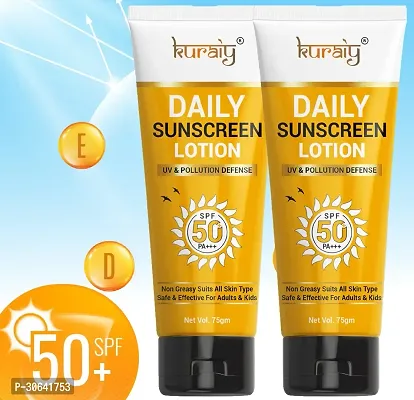 KURAIY SPF 50 PA+++ Sunscreen UV Lotion sunblock 75ML PACK OF 2