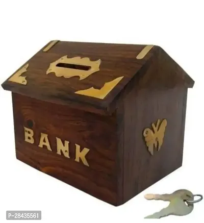 Wooden Money Bank Wooden Gullak Money Box for Kids Saving Box