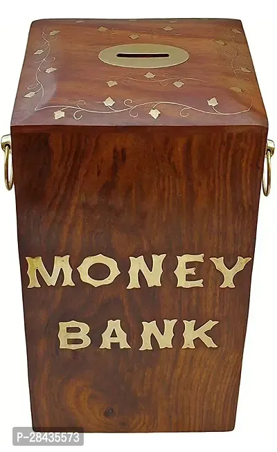 Wooden Money Bank Wooden Gullak Money Box for Kids Saving Box