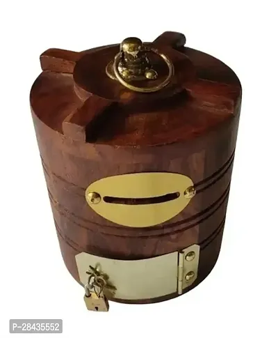 Wooden Money Bank Wooden Gullak Money Box for Kids Saving Box-thumb0