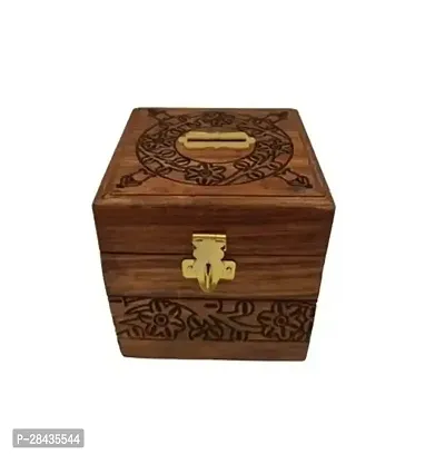 Wooden Money Bank Wooden Gullak Money Box for Kids Saving Box-thumb0