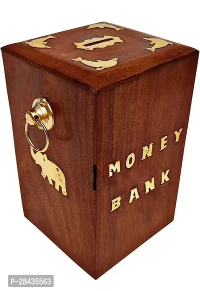 Wooden Money Bank Wooden Gullak Money Box for Kids Saving Box