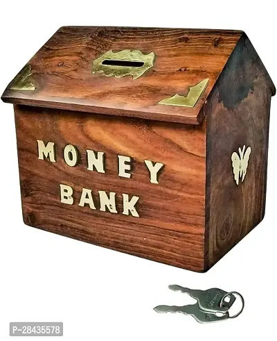 Wooden Money Bank Wooden Gullak Money Box for Kids Saving Box