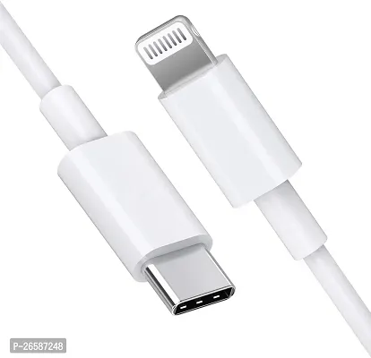 Lightning Cable 5A 1M Pvc Braided Fast Charge High Speed Data Transmission Y13 1 M Lightning Cable (Compatible With Iphone 12/12Mini/12Pro/12Promax, White)-thumb0