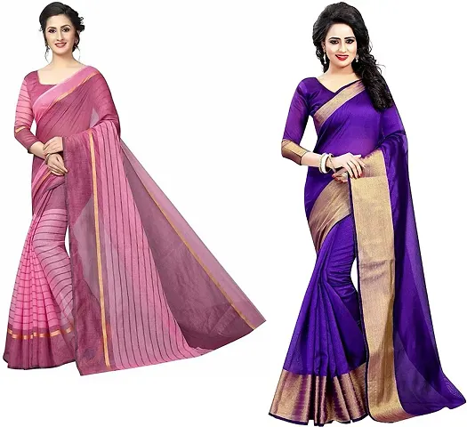 Elegant Cotton Silk Saree with Blouse piece 