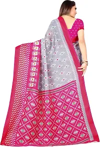 Beautiful Grey Art Silk Saree with Blouse piece-thumb1