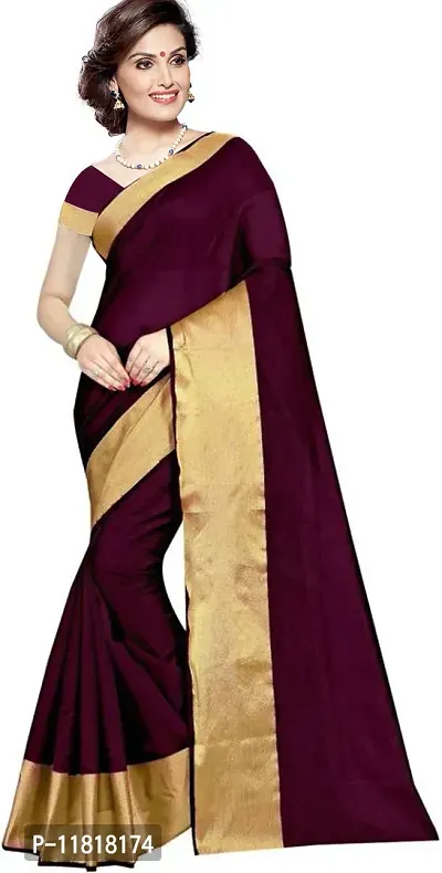 Beautiful Cotton Silk Saree with Blouse Piece-thumb0