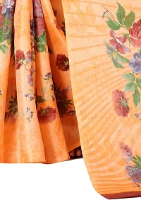 Beautiful Orange Art Silk Saree with Blouse piece-thumb1