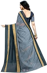 Beautiful Grey Art Silk Saree with Blouse piece-thumb1