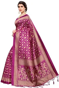 Elegant Printed Bollywood Art Silk Women Saree With Blouse Piece -Purple-thumb1