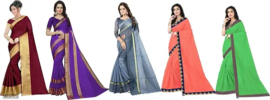 Elegant Bollywood Art Silk Women Saree With Blouse Piece- 5 Pieces-thumb0