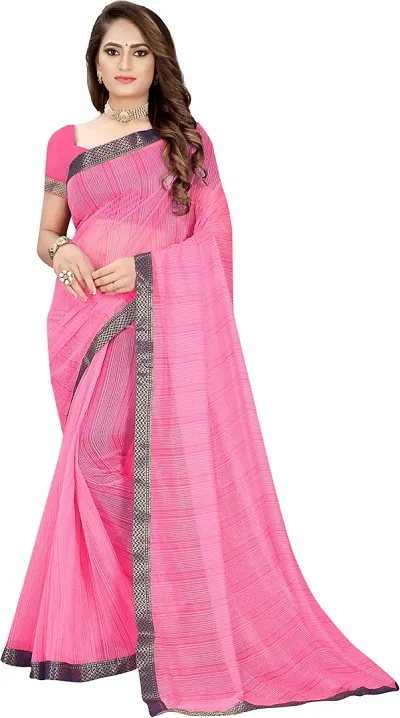 Glamorous Lycra Saree with Blouse piece 