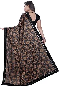 Elegant Printed Bollywood Lycra Blend Women Saree With Blouse Piece -Black-thumb1