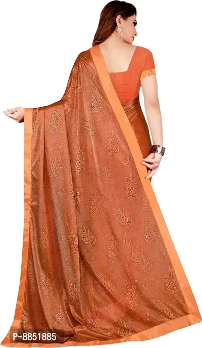 Elegant Self Pattern Ikat Net Women Saree With Blouse Piece -Orange-thumb3