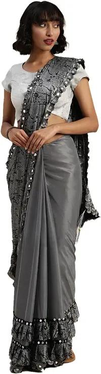 Must Have Lycra Saree with Blouse piece 