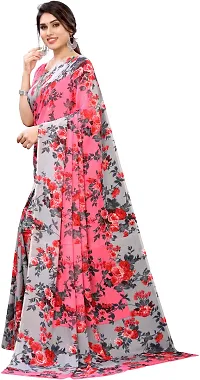 Elegant Printed Bollywood Georgette Women Saree With Blouse Piece -Pink-thumb1