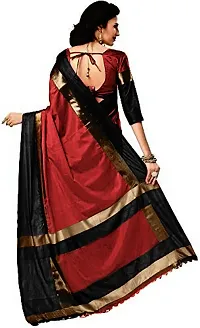 Elegant Solid Daily Wear Cotton Silk Women Saree With Blouse Piece -Maroon-thumb1
