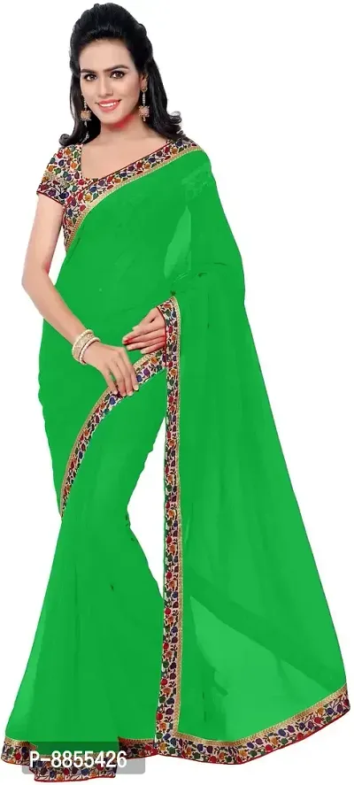 Elegant Bollywood Georgette Women Saree With Blouse Piece -Green-thumb0