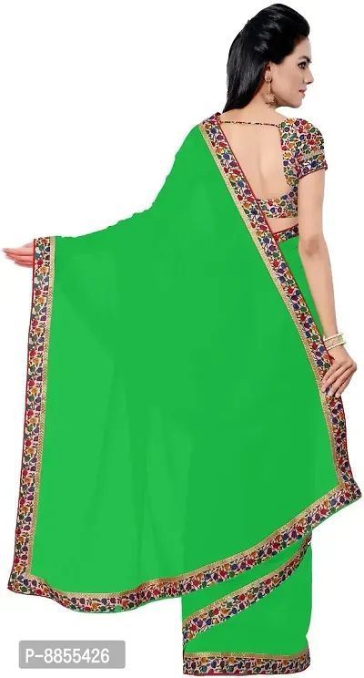 Elegant Bollywood Georgette Women Saree With Blouse Piece -Green-thumb2