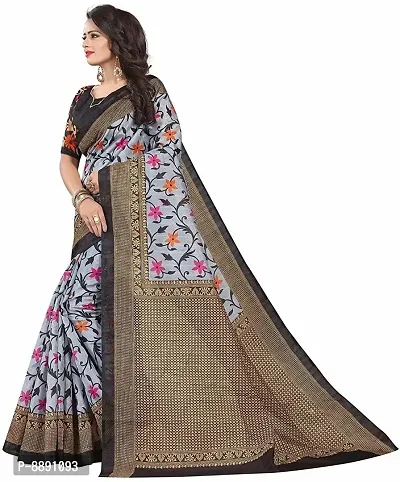 Beautiful  Art Silk Saree with Blouse piece-thumb3