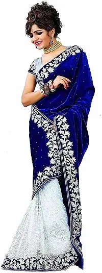 Beautiful Net Saree with Blouse Piece-thumb1