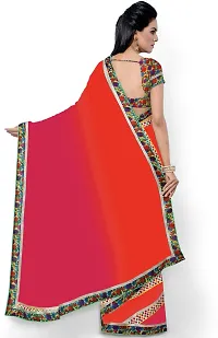 Beautiful Multicoloured Georgette Saree with Blouse piece-thumb1