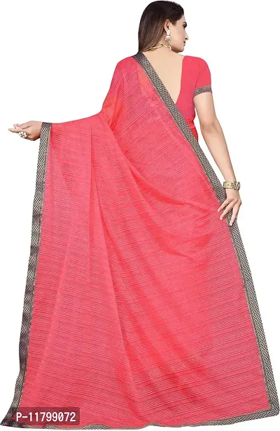 Beautiful Pink Cotton Blend Saree with Blouse piece-thumb3