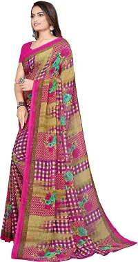 Beautiful Pink Georgette Saree with Blouse piece-thumb1