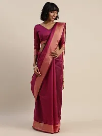 Beautiful Pink Art Silk Saree with Blouse piece-thumb1