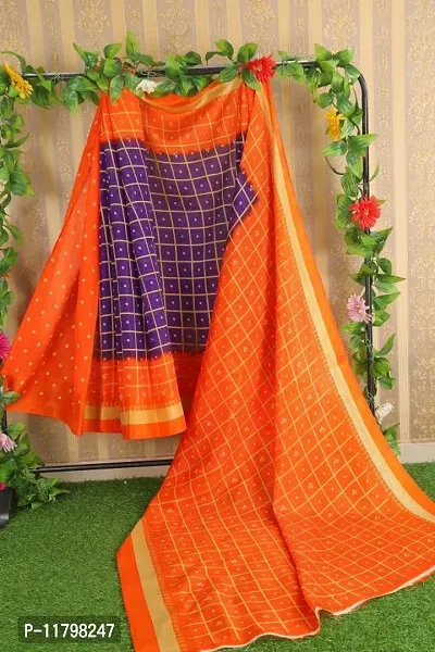 Beautiful Purple Art Silk Saree with Blouse piece