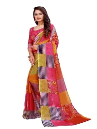 SAADHVI Womens Georgette Printed Combo Saree With Unstithed Blouse (Red & Maroon) (GEO_12_GEO_50$)-thumb2