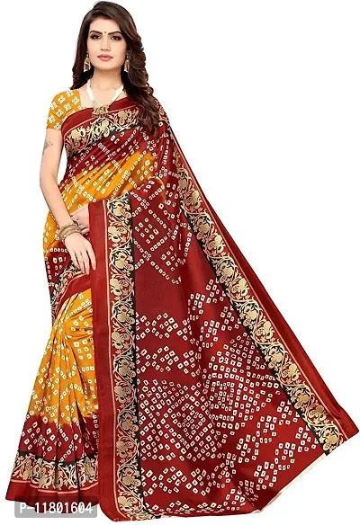 Beautiful Maroon Art Silk Saree with Blouse piece-thumb0