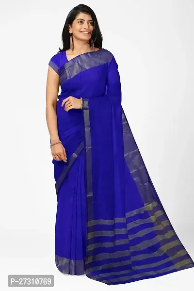 Fancy Cotton Silk Saree With Blouse Piece For Women-thumb0