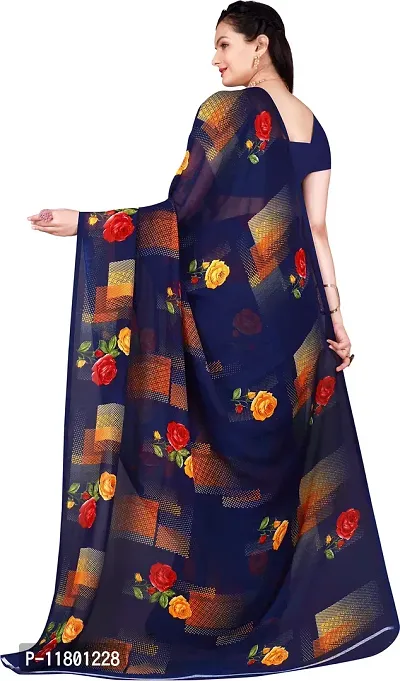 Beautiful Multicoloured Georgette Saree with Blouse piece Pack Of 2-thumb4