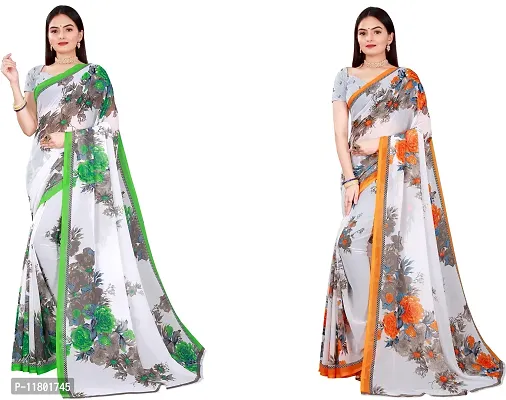 Beautiful Georgette Saree with Blouse Piece Pack Of 2