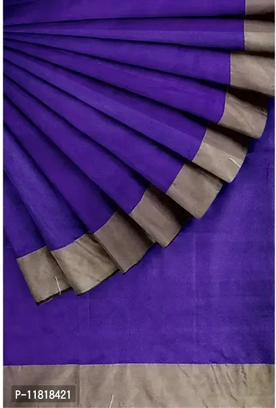 Beautiful Cotton Silk Saree with Blouse Piece-thumb0