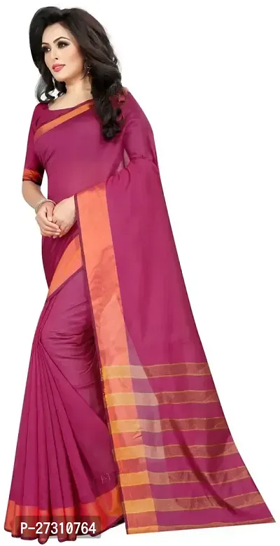 Fancy Cotton Silk Saree With Blouse Piece For Women-thumb2