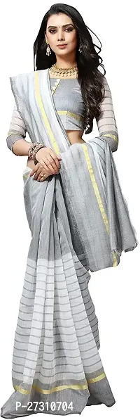 Fancy Cotton Silk Saree With Blouse Piece For Women-thumb0