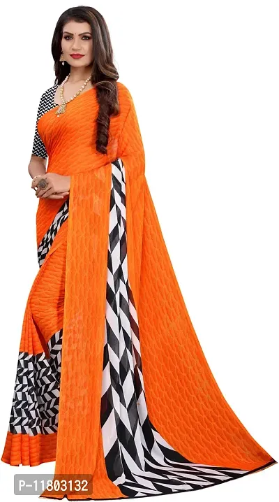 Beautiful Georgette Saree with Blouse Piece-thumb2