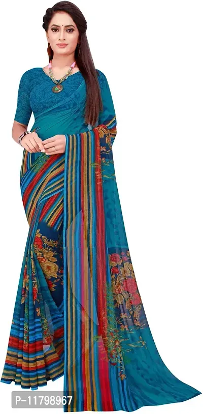 Beautiful Multicoloured Georgette Saree with Blouse piece Pack Of 2-thumb2